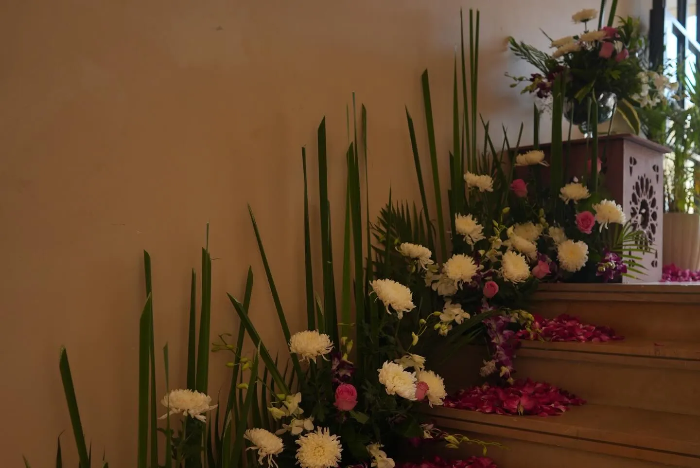 Orchid and chrysanthemum steps